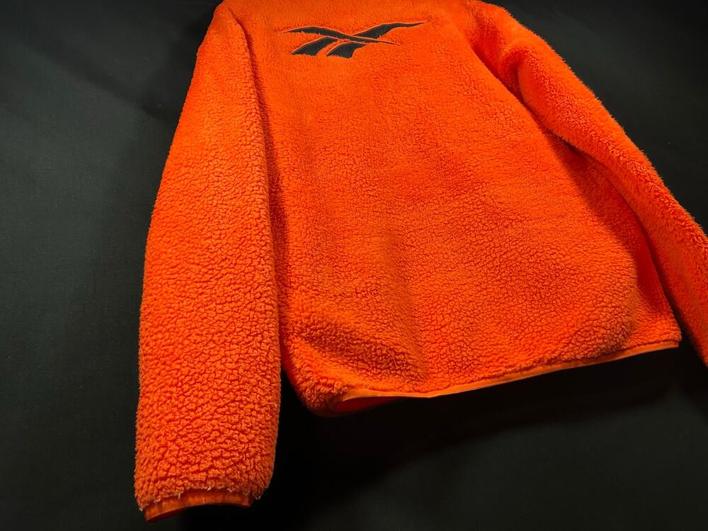 Reebok Classic Sample Orange Sherpa Fleece Hybrid Full Zip Jacket Size M